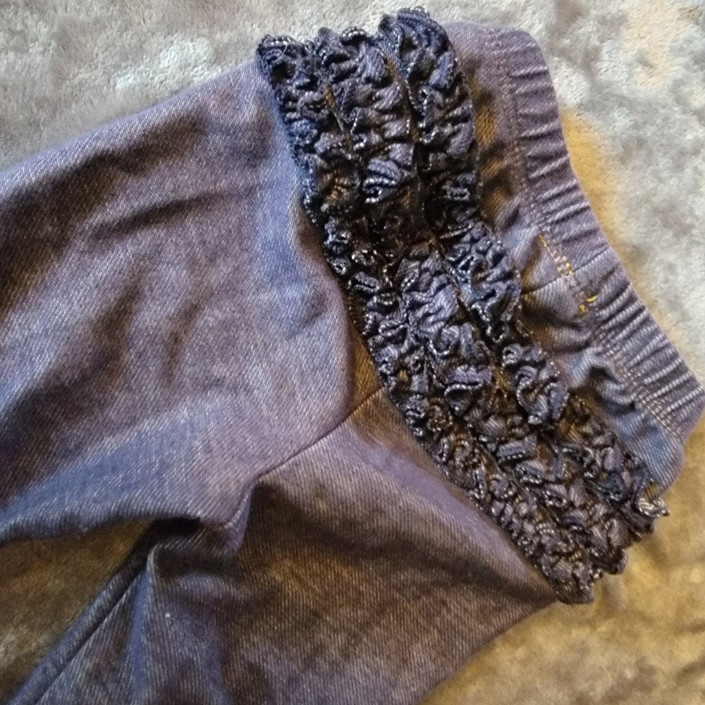 Old Navy Ruffle Back Leggings Baby 3-6M Denim-Look Excellent Stretch Pants 840